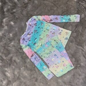 Extreme ME Girls Rainbow Heart Pajama Set – Size 7, Soft & Snug-Fit